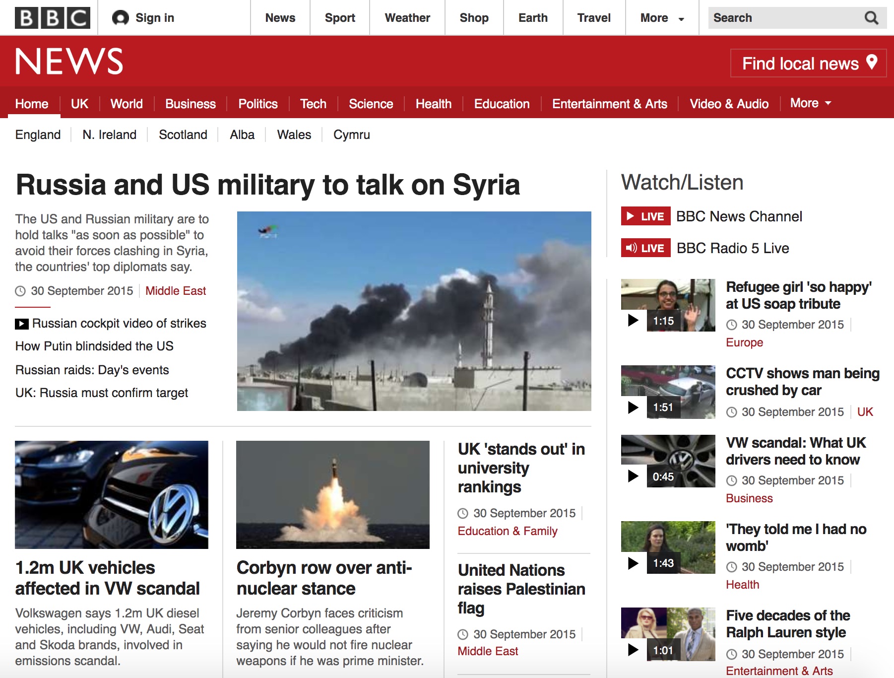 BBC.co.uk news homepage (2015)